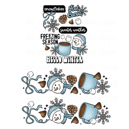 Hello Winter w/sleeve - DTF TRANSFERS