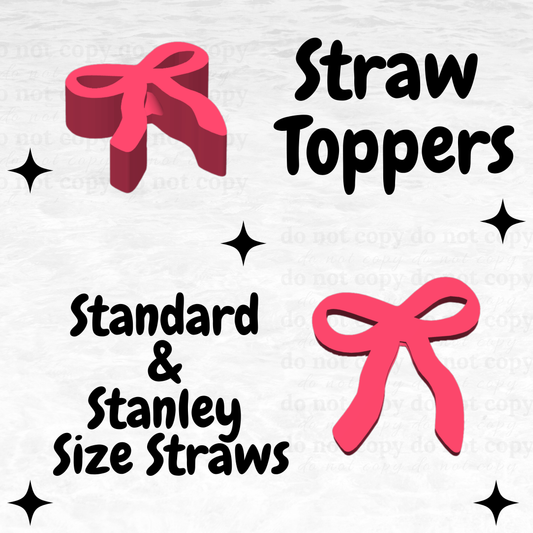 Pink Bow - Straw Topper