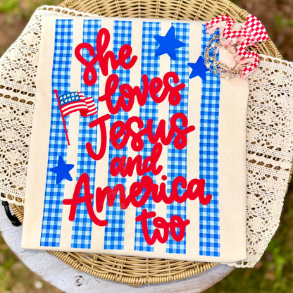 She loves Jesus and America too - DTF TRANSFERS