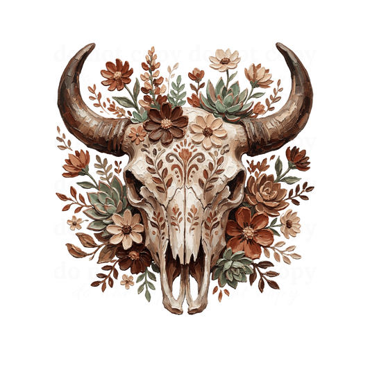 Floral Skull - DTF TRANSFERS