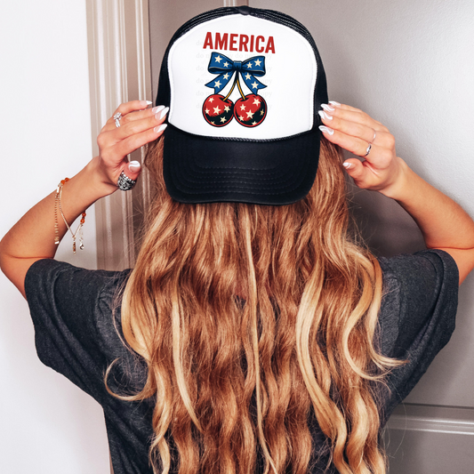 America Cherries  - Trucker Hat Transfers