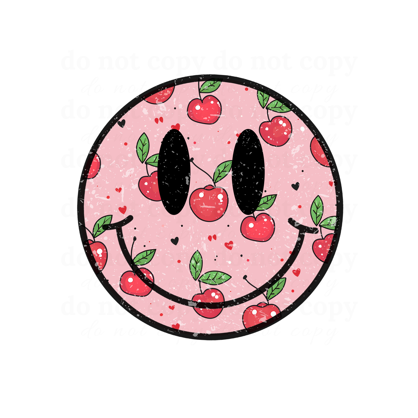 Cherry happy face - DTF TRANSFERS