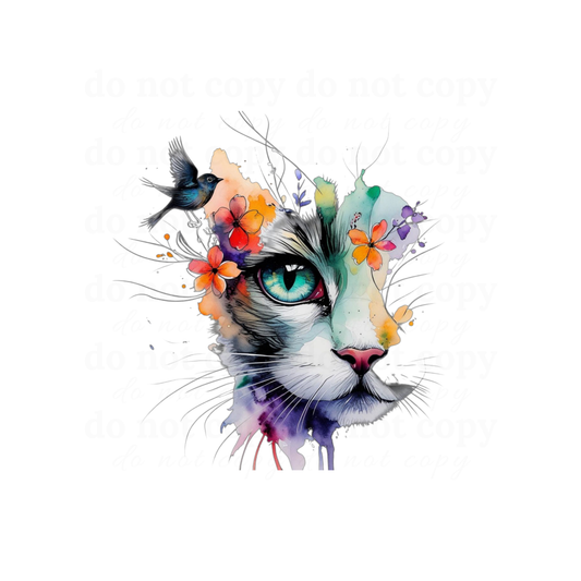 Floral Cat - DTF TRANSFERS