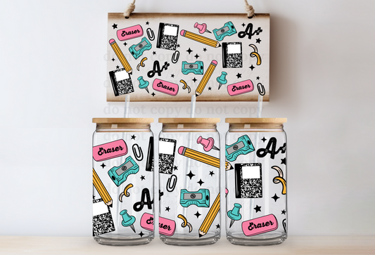 School Supplies - UV DTF Cup Wrap