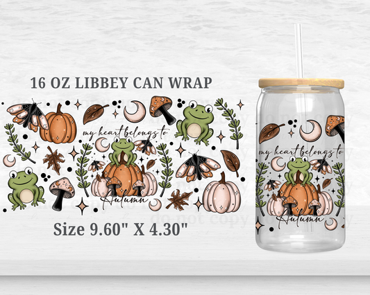 My heart belongs to Autumn - UV DTF 16oz Cup Wrap