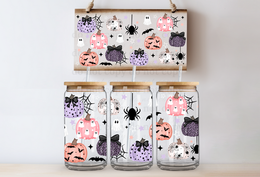 Girly Spooky Pumpkins - UV DTF Cup Wrap