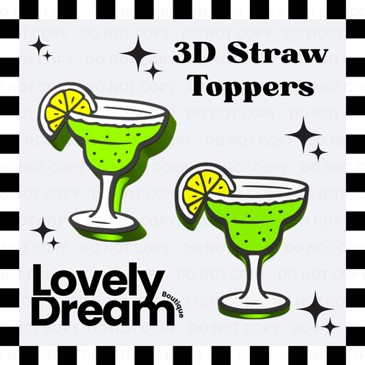 Margarita Glass -  Standard 3D Straw Topper