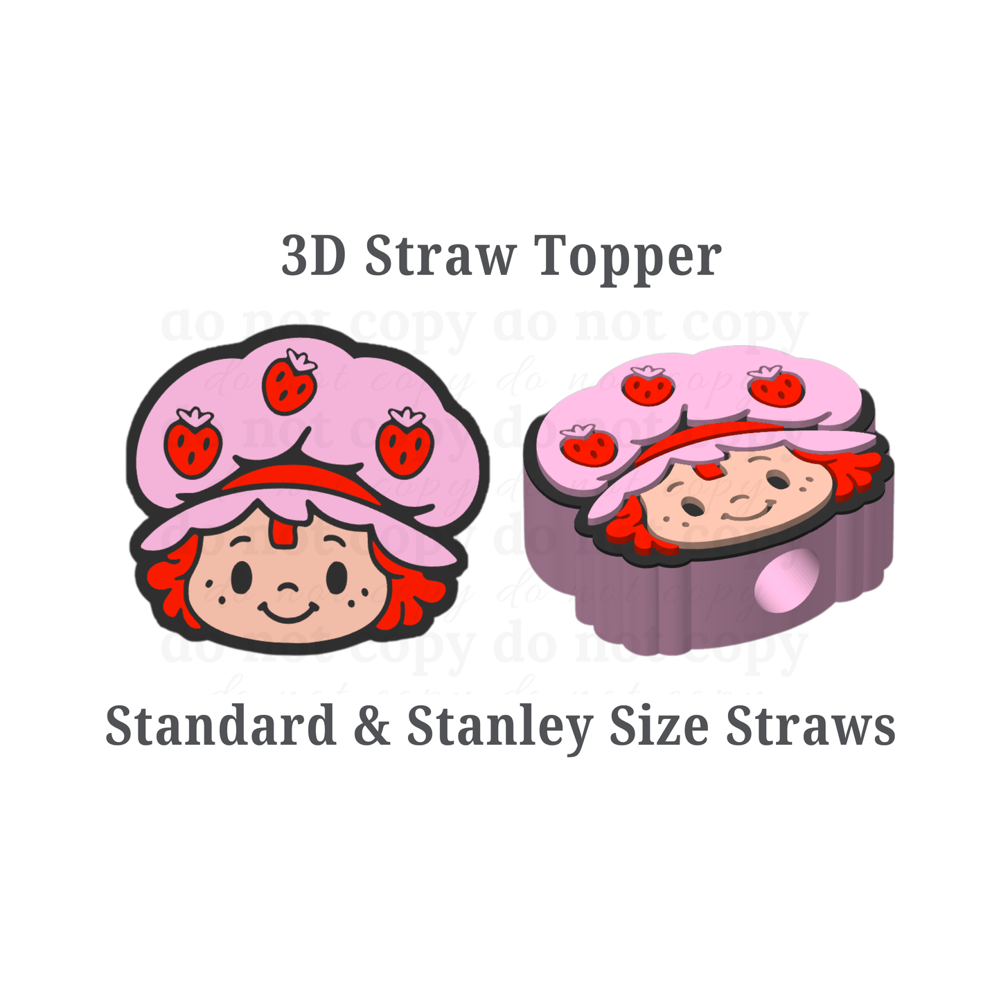Strawberry Girly -  Straw Topper