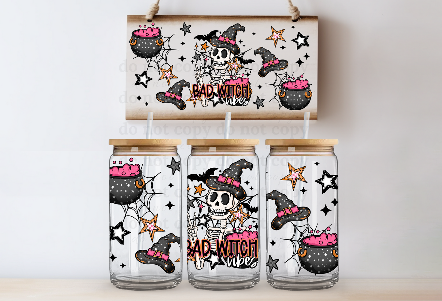 Bad Witch Vibes - UV DTF Cup Wrap