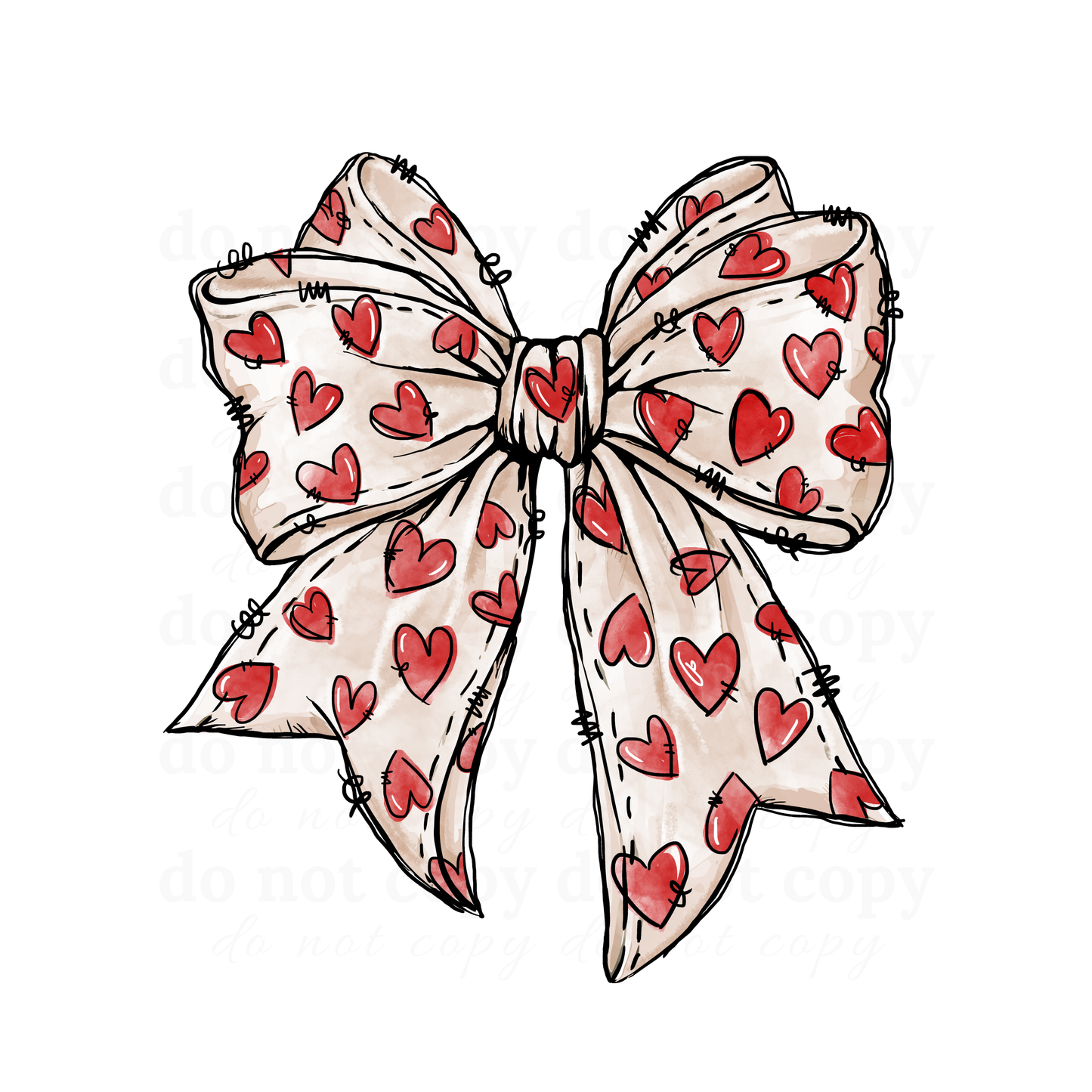 Heart Bow 10" - DTF TRANSFERS