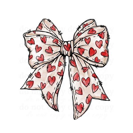 Heart Bow 10" - DTF TRANSFERS