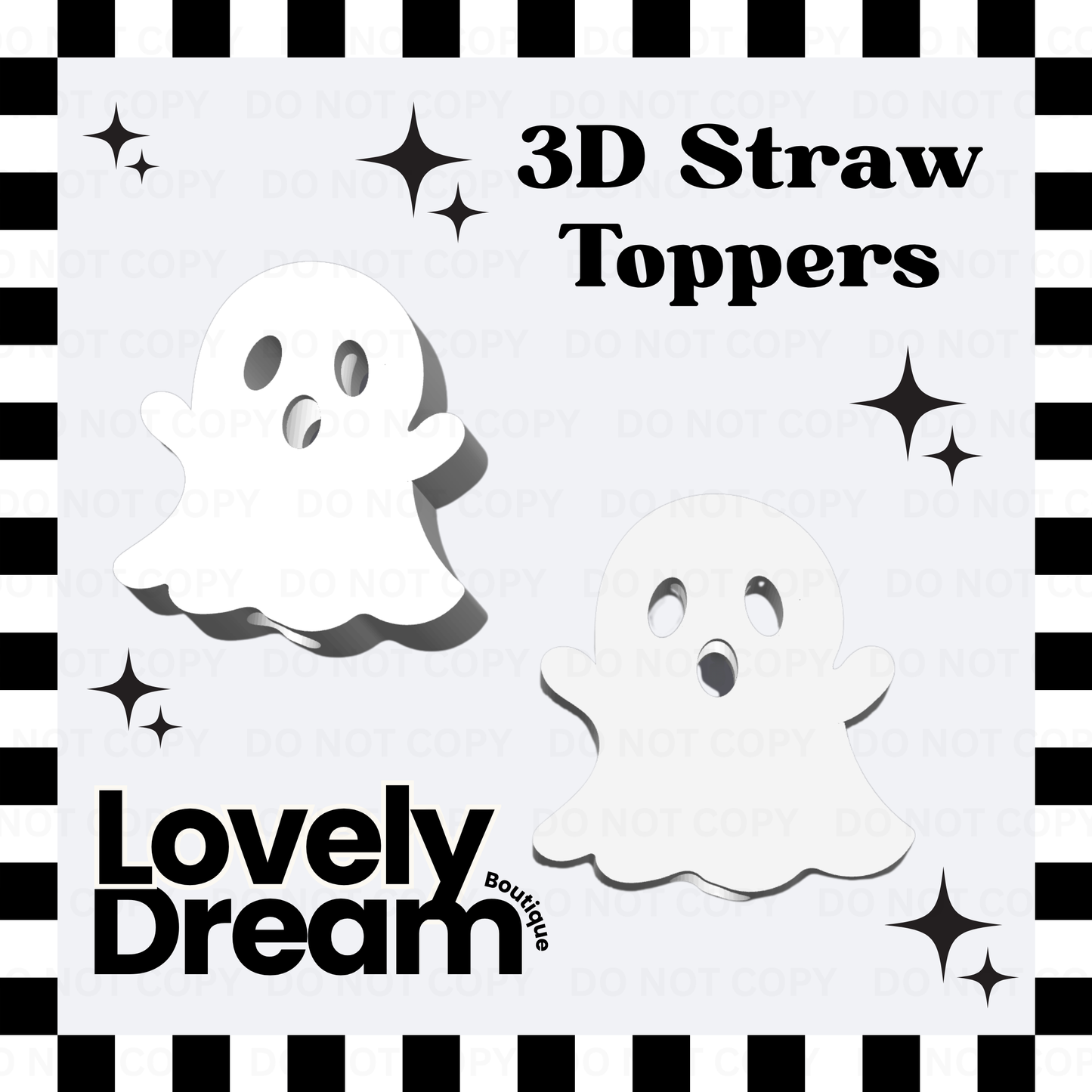 White Ghost - Standard 3D Straw Topper