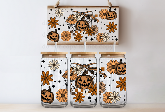 Pumpkin Floral - UV DTF Cup Wrap