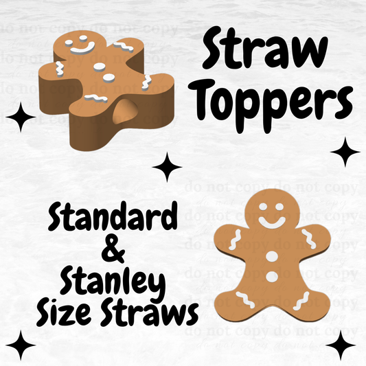 Gingerbread Man -  Straw Topper