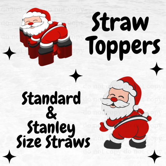 Shaking Booty Santa -  Straw Topper