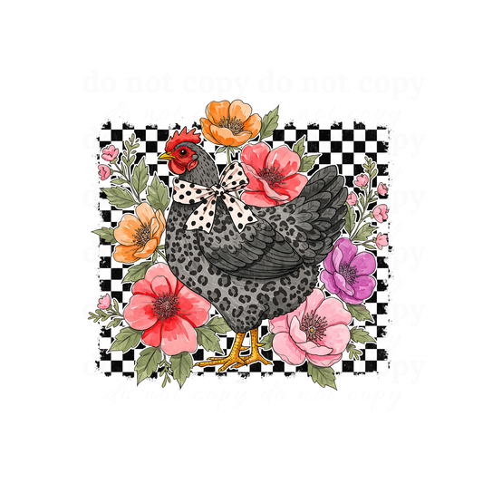 Floral Chicken - DTF TRANSFERS