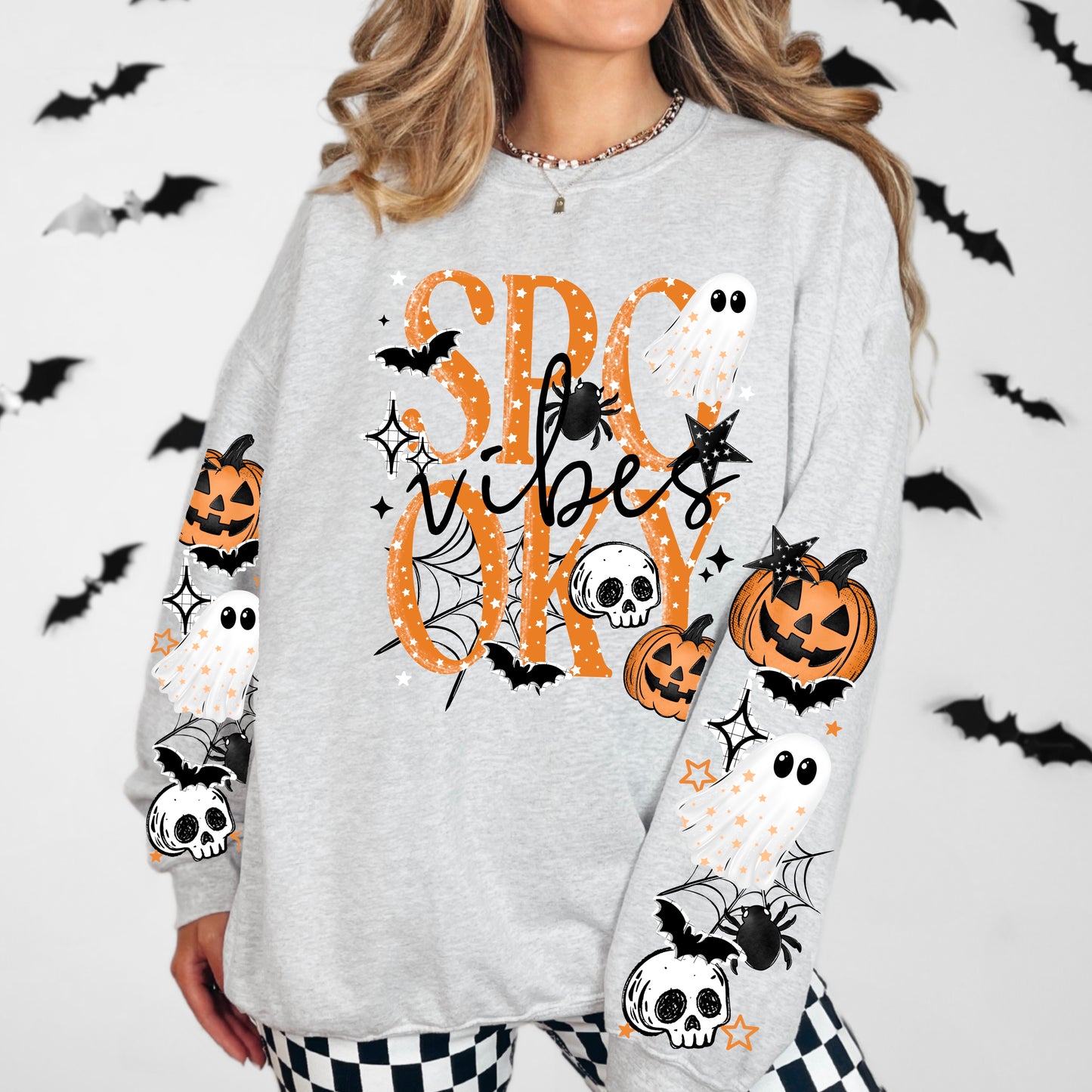 Spooky Vibes w/sleeves - DTF TRANSFERS