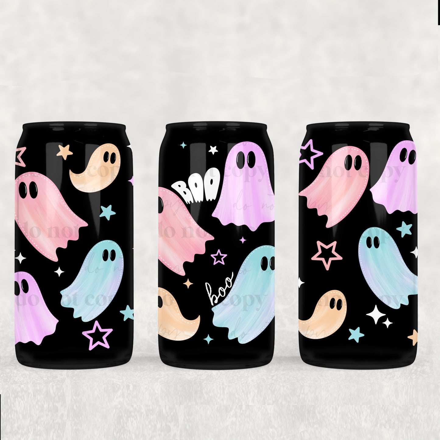 Pastel Boo Ghosties - 16oz Cup Wrap