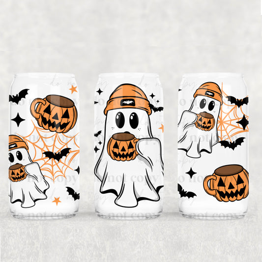 Pumpkin Mug Ghost - UV DTF Cup Wrap