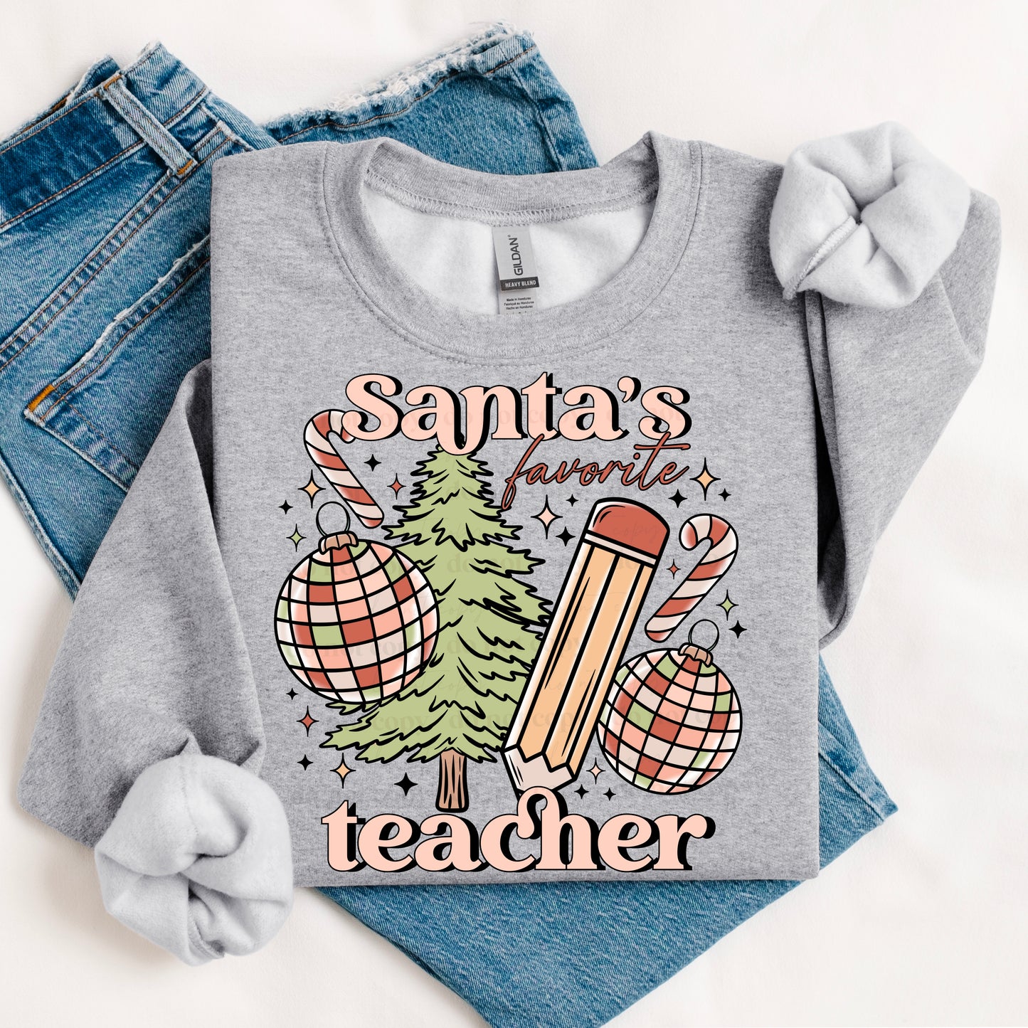 Santa's Fav Teacher - DTF TRANSFERS