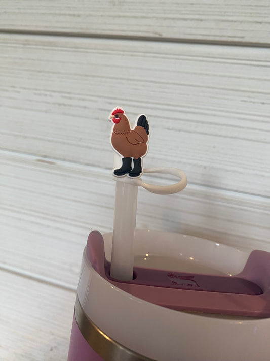 Chicken in boots - 10mm Straw Toppers