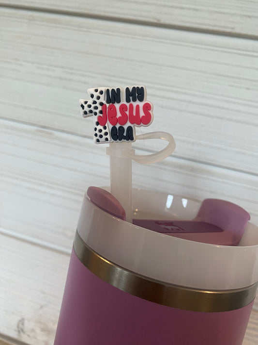 In My Jesus Era Pink/Red - 10mm Straw Toppers