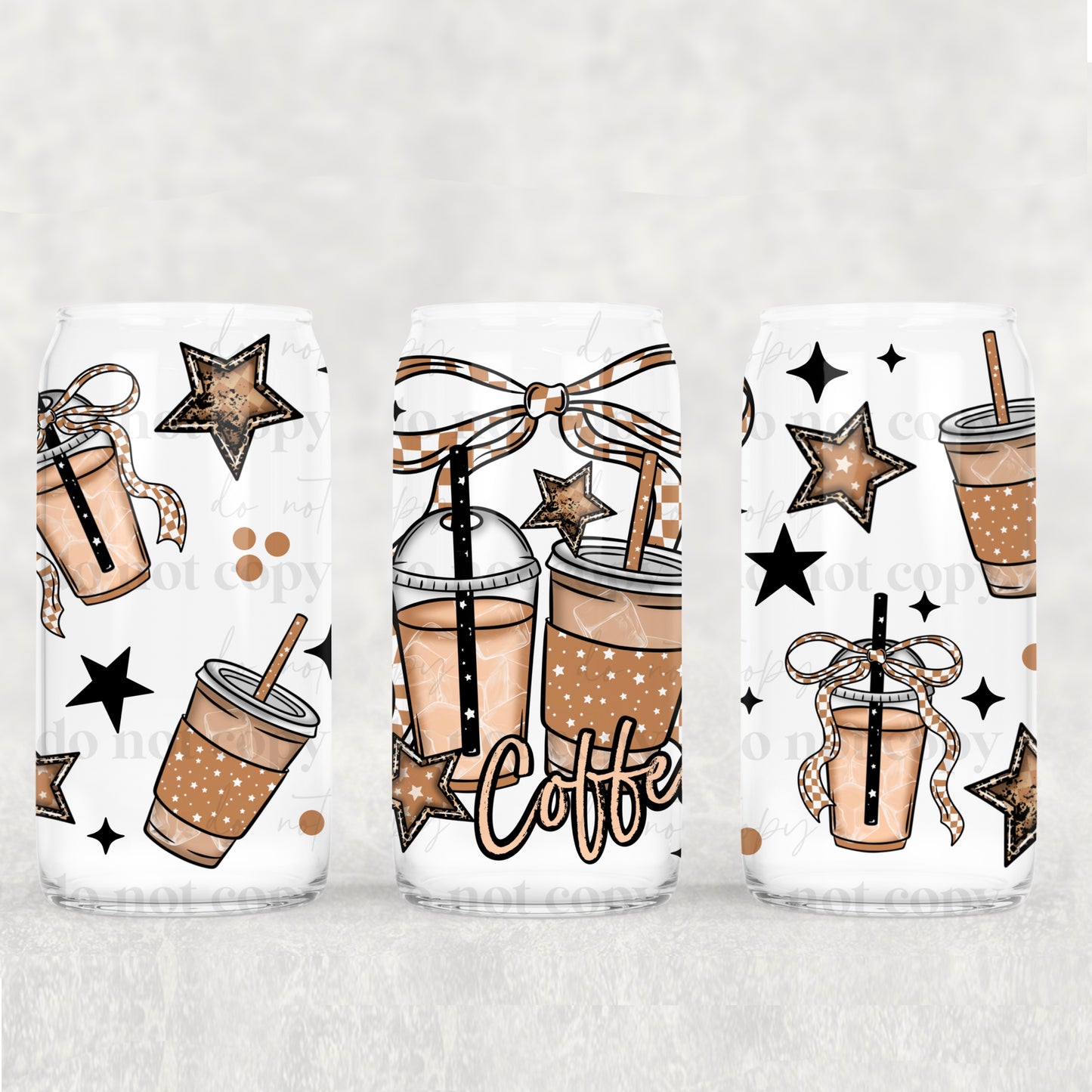 Coffee Bow - UV DTF 16oz Cup Wrap