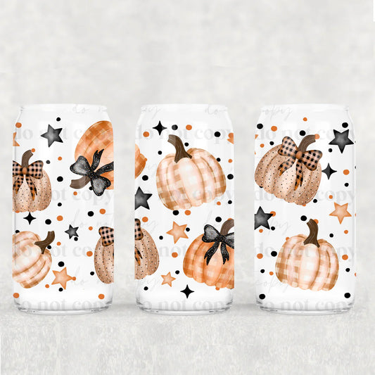 Plaid Pumpkin - 16oz Cup Wrap