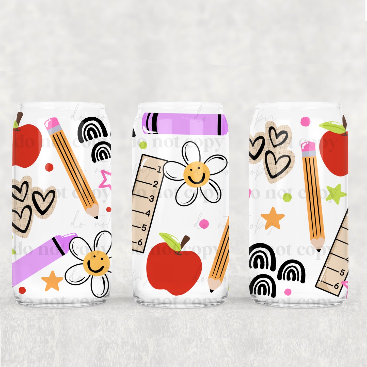 School Supplies - 16oz Cup Wrap