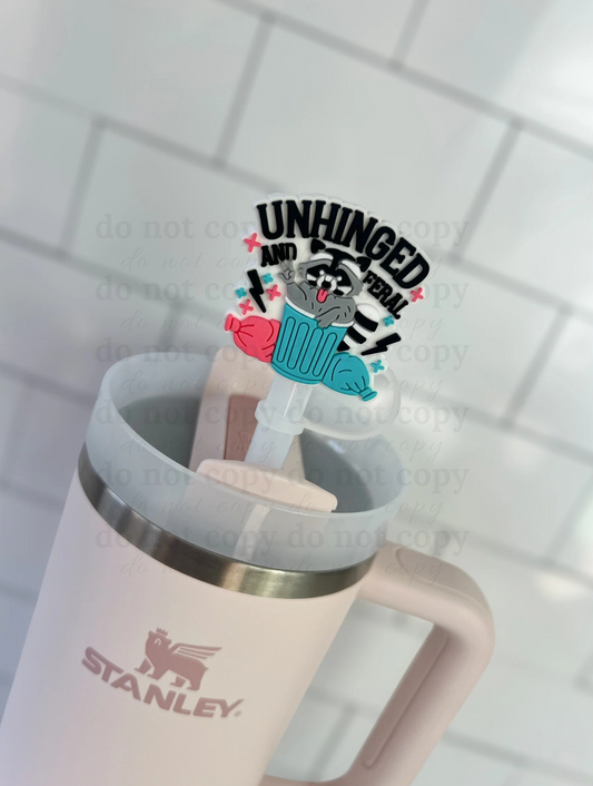 Unhinged and feral - 10mm Straw Toppers