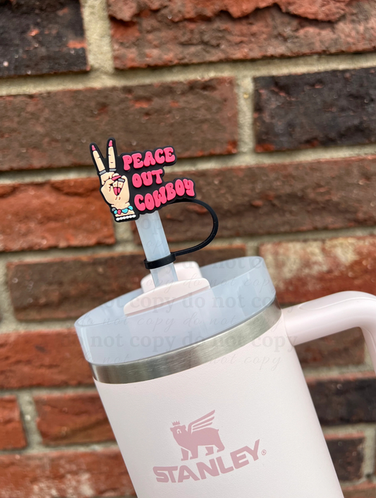Peace out cowboy - 10mm Straw Toppers