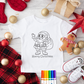 Merry Christmas Kids Coloring Shirt - Single Color Transfer