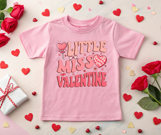 Little Miss Valentine (Youth Size)  - Clear Film Transfer