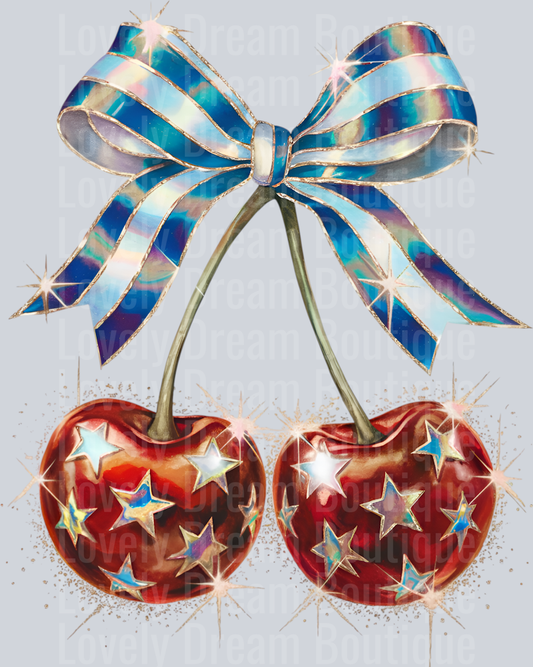 Patriotic cherry bow