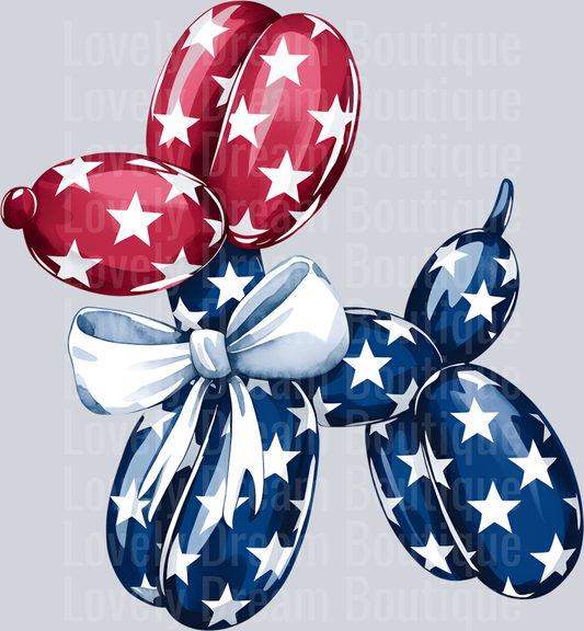 Patriotic ballon dog