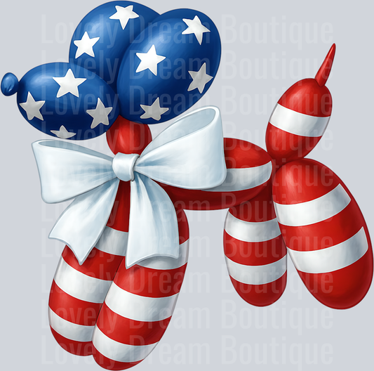 American Flag Balloon Dog